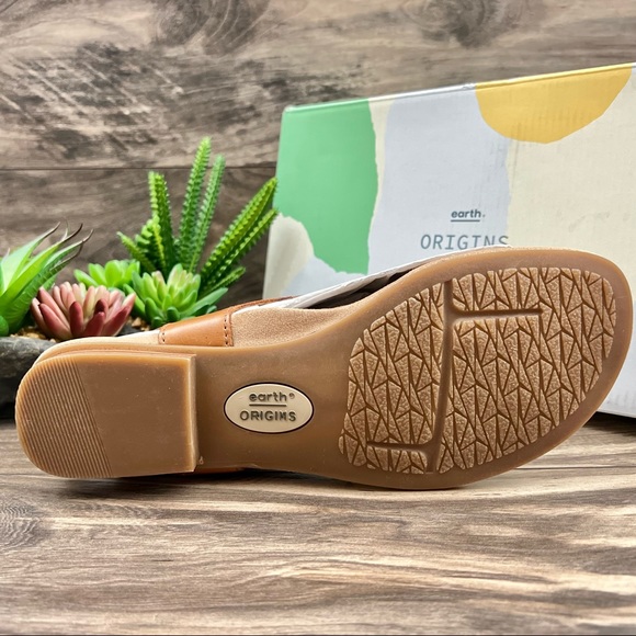 NIB Earth Origins Mendy Leather Thong Sandal Saddle 9M 40.5 - Picture 8 of 12